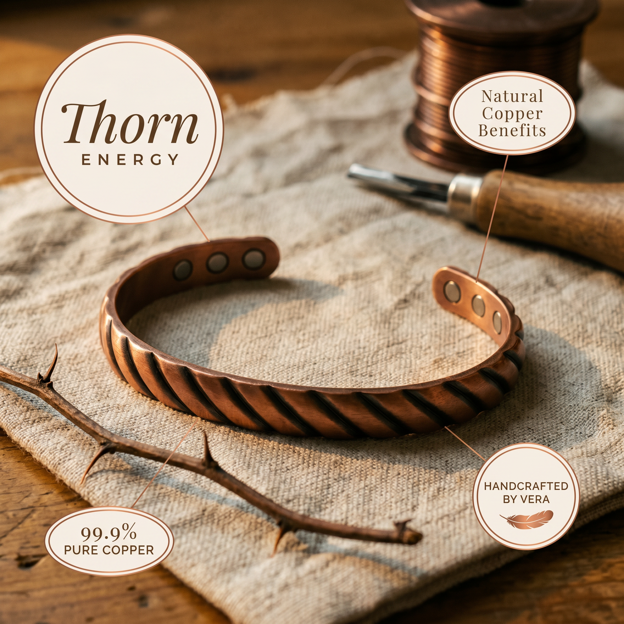Judy's Thorn Copper Bracelet