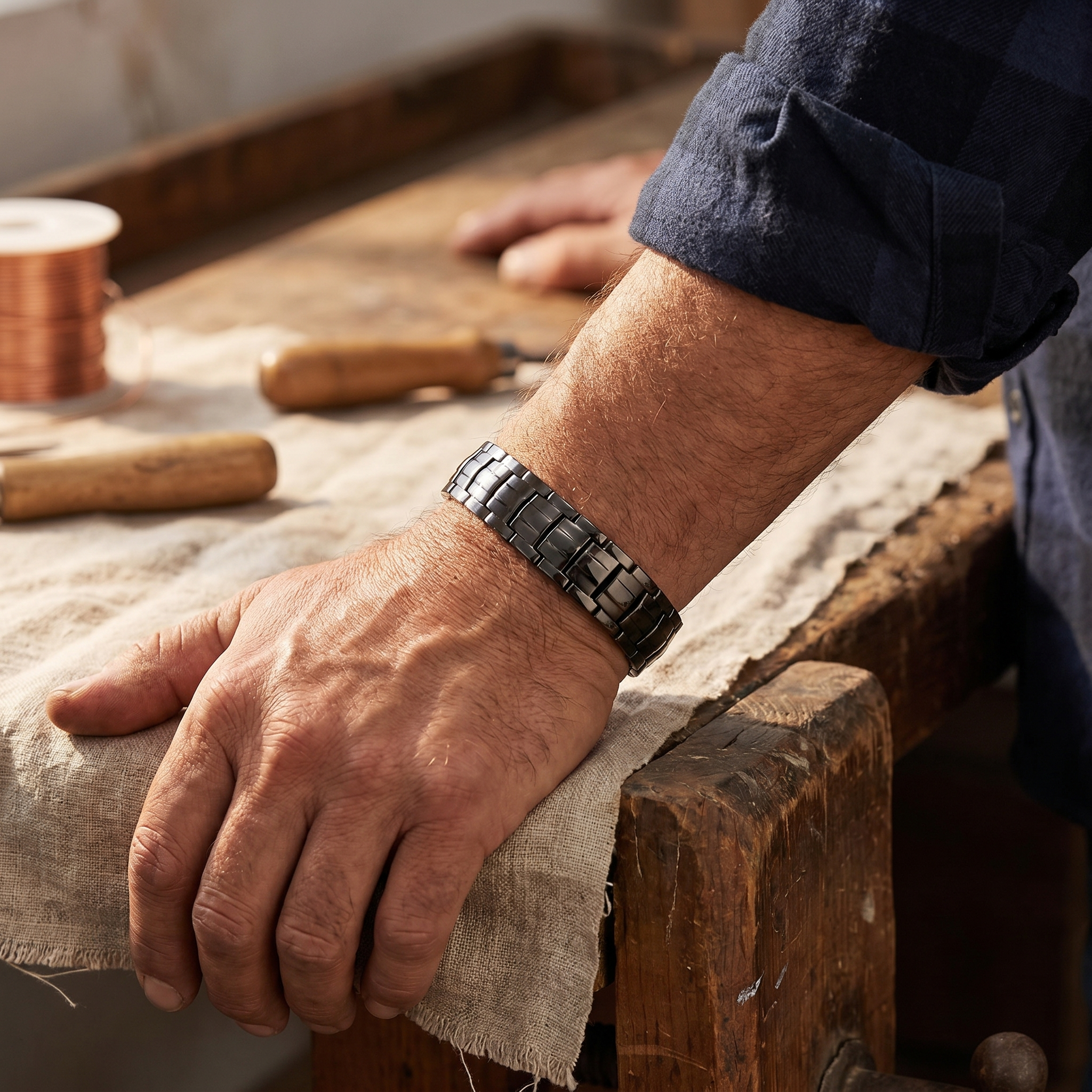 Judy's Ochre Men's  Copper Bracelet