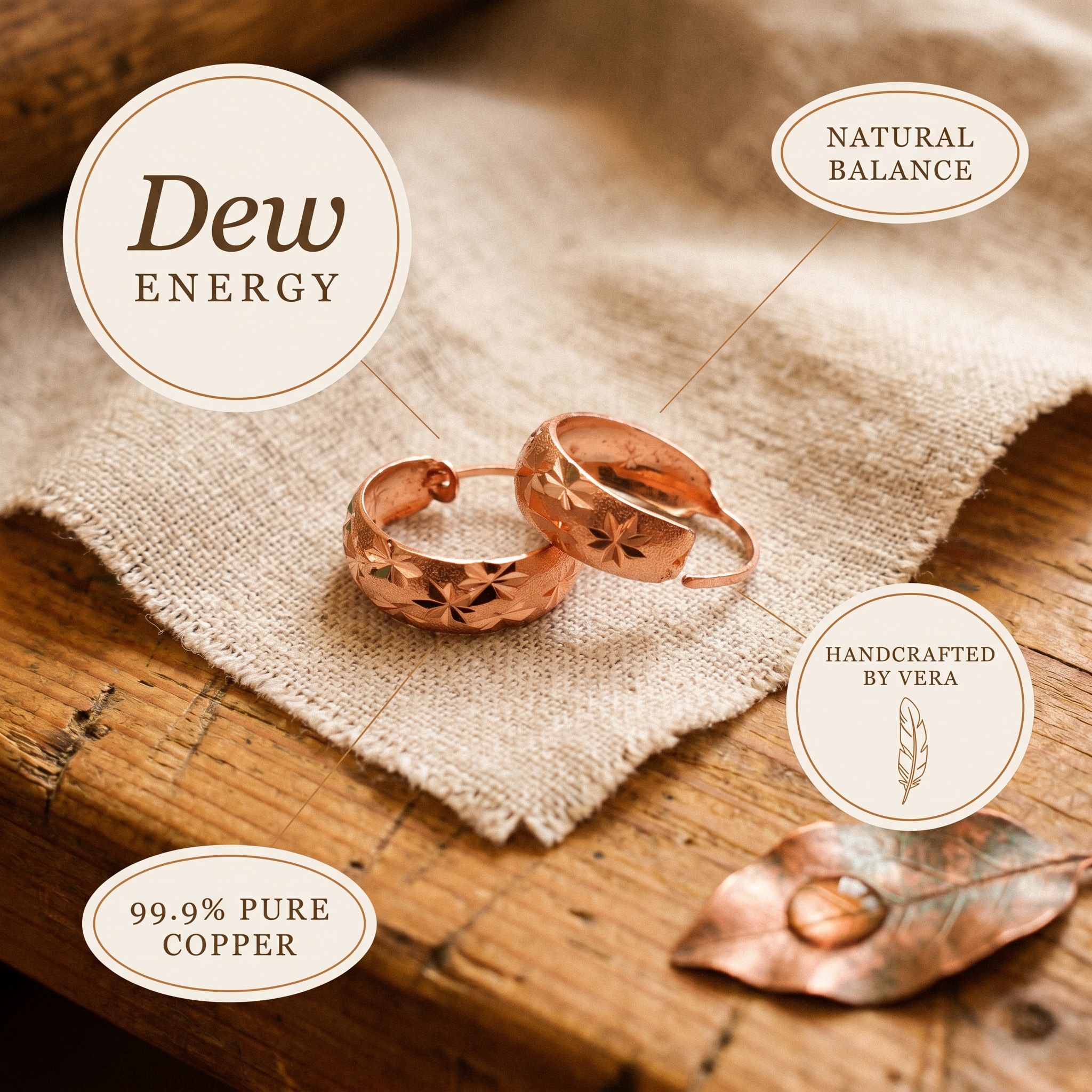Judy's Dew Copper Earrings