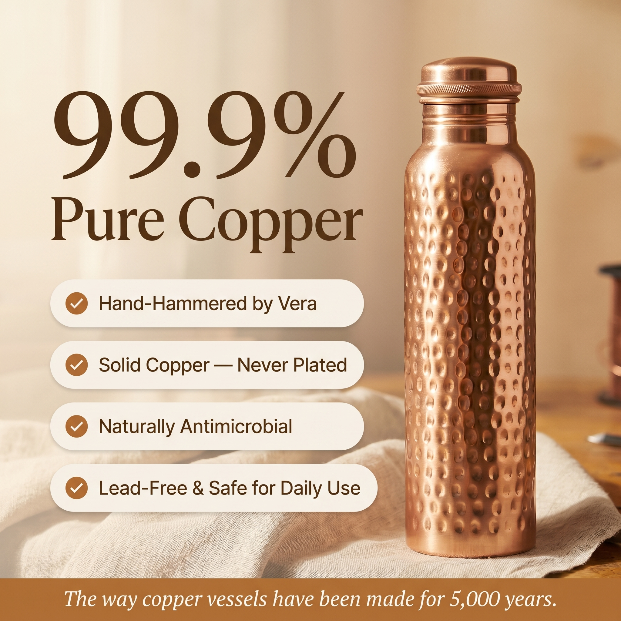 Judy's Pure Copper Water Bottle