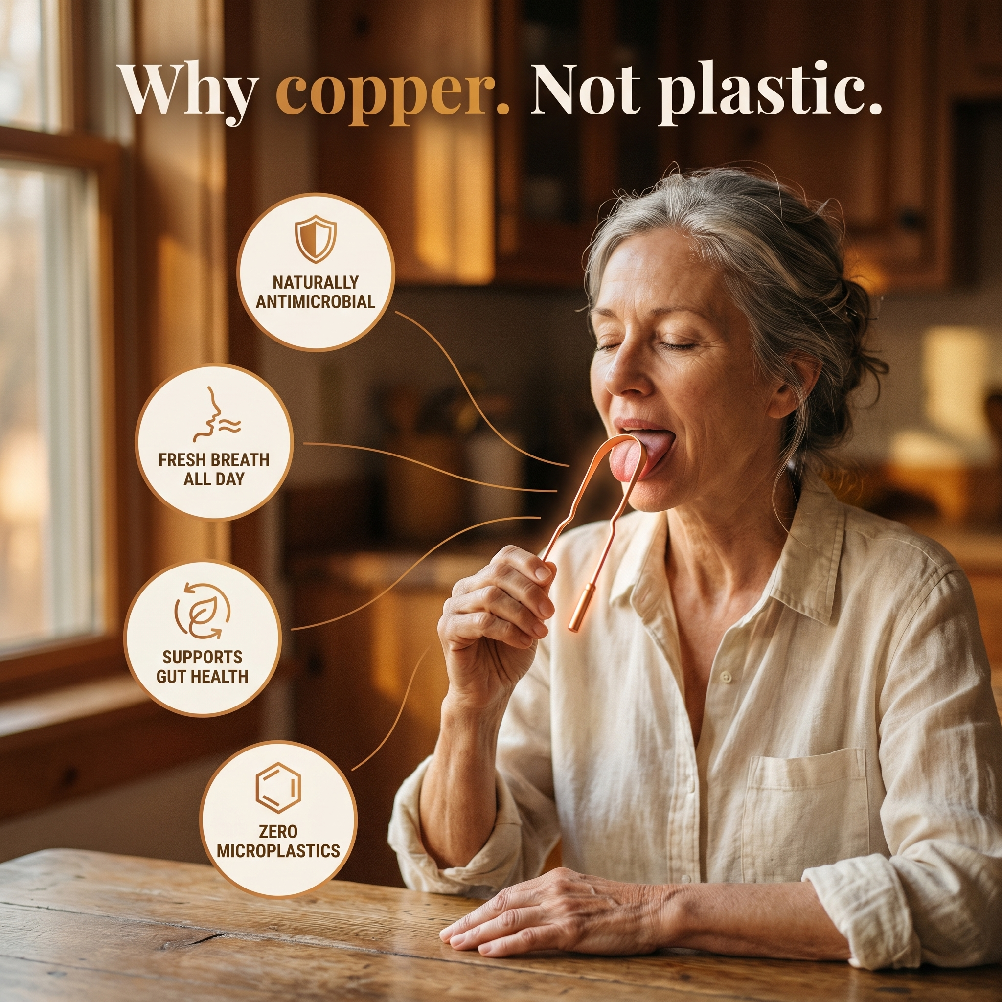 Judy's Pure Copper Tongue Scraper
